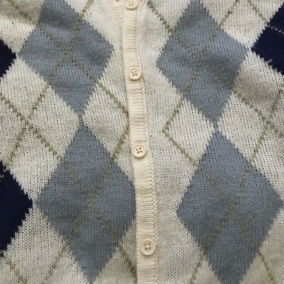 Cotton Argyle Sweater 💙🤍💚 - Picture 4 of 9
